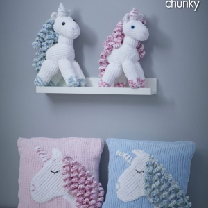 King Cole Yummy Chunky Pattern 9087 Unicorn & Cushion 9087