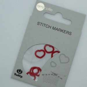Tulip Heart Stitch Marker 7 Pieces M Red