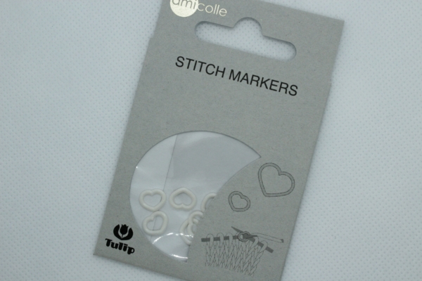 Tulip Heart Stitch Marker 7 Pieces M White